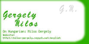 gergely milos business card